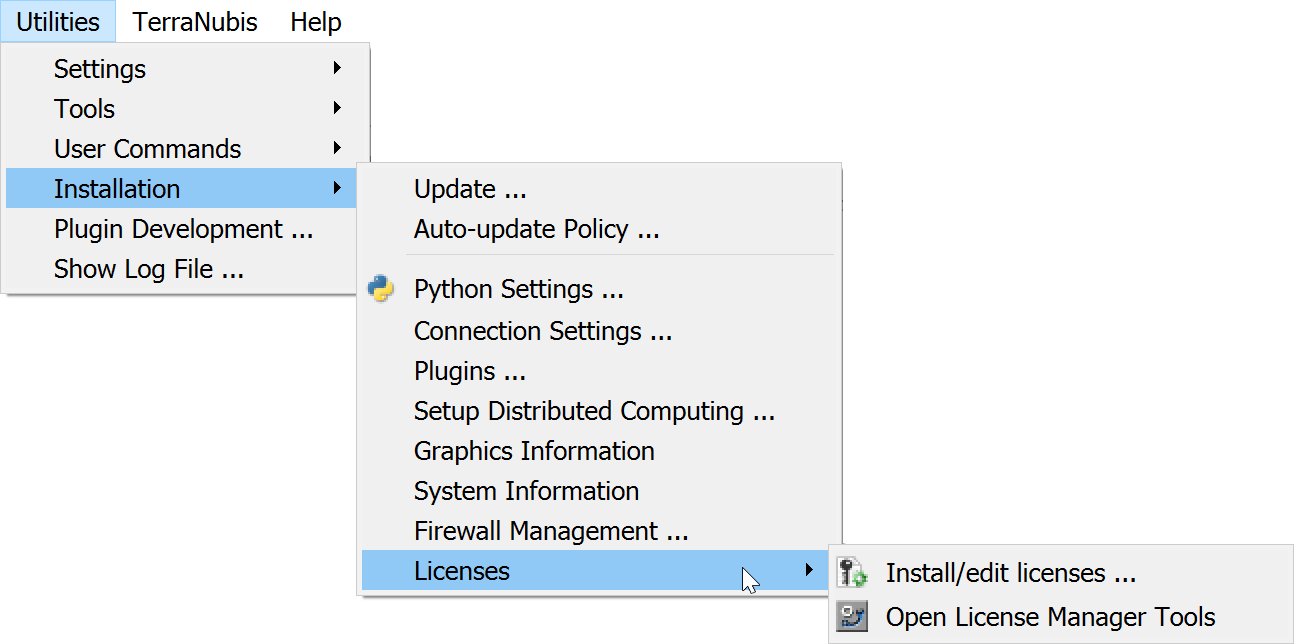 Installing demo/node-locked licenses